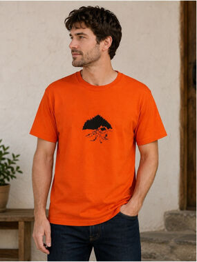 ATC Orange Camping Graphic Crewneck T-Shirt Size L Unisex Outdoor Hiking